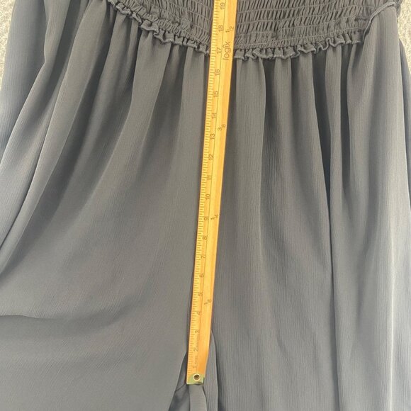 Torrid Jumpsuit Women 3 US 3X Black Smocked Tube Strapless Ruffle Wide Leg Gauzy - Picture 9 of 11